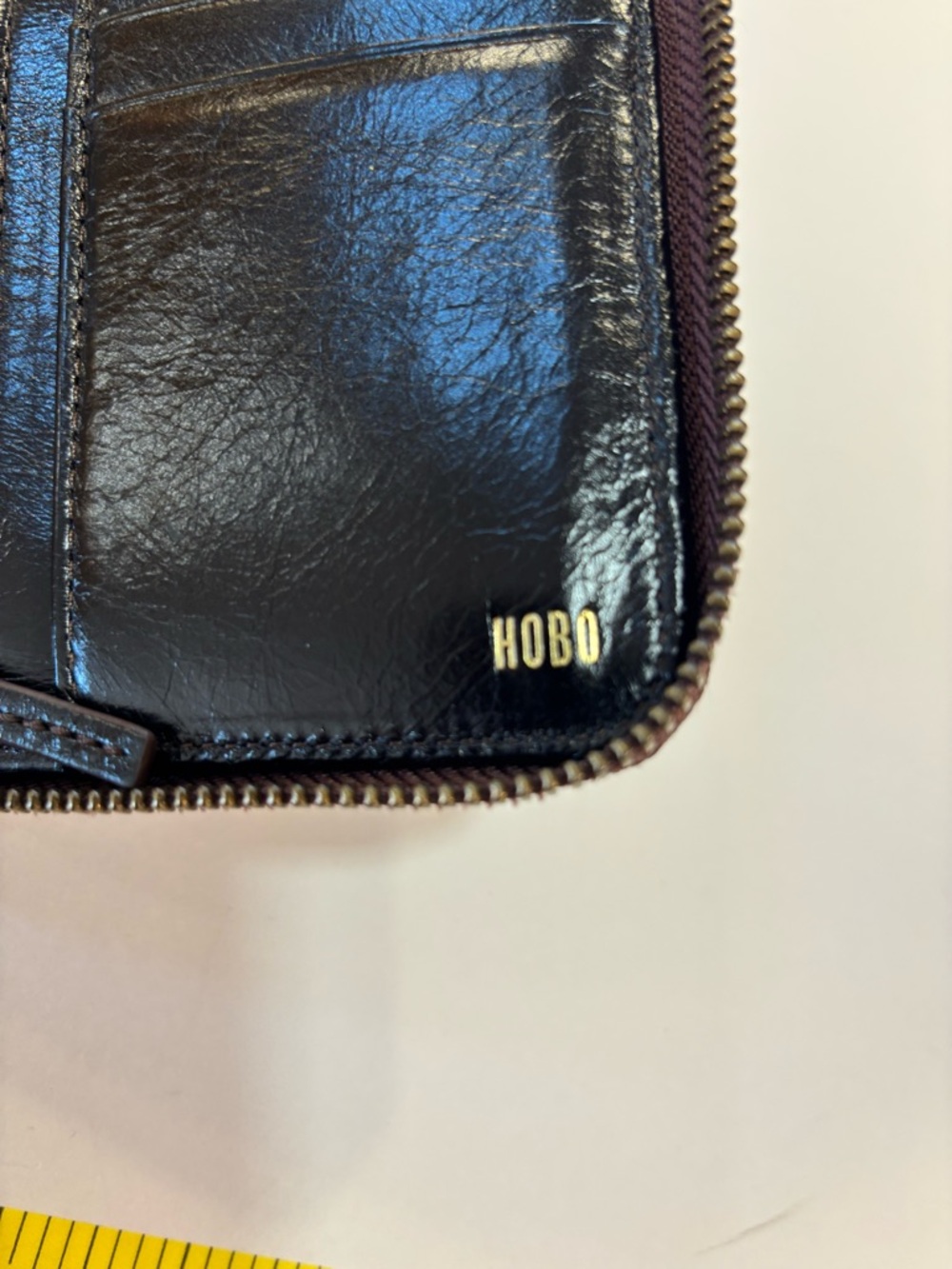 HOBO Oxblood (very dark burgundy) Leather Zip Wallet - Picture 4 of 7